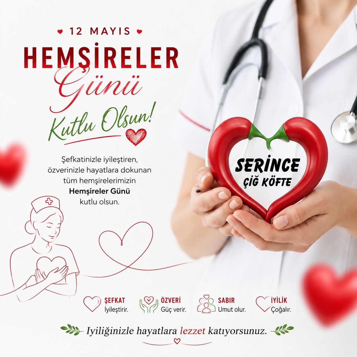 Hemşireler Günü’ne Özel Lezzet Molası: Serince Çiğköfte ile Kutlayın  12 Mayıs Hemşireler Günü’nde Emek Kahramanlarına Lezzetli Bir Teşekkür