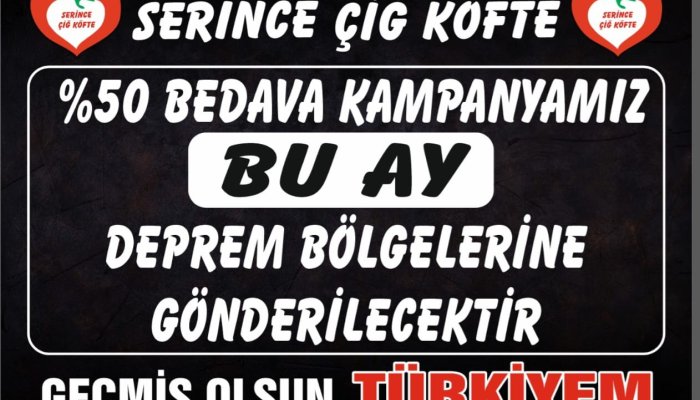 Depremzedelere Yardım Kampanyası Serince Çiğ Köfte